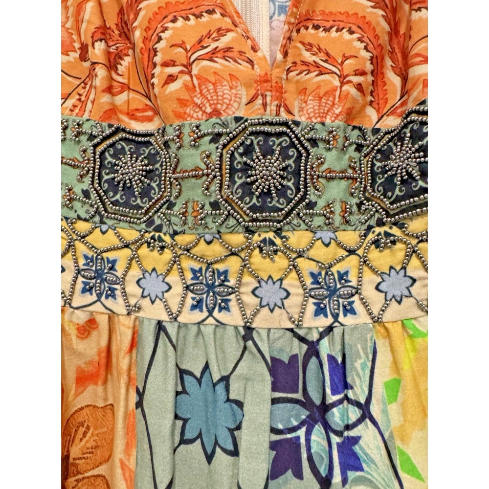 NWT Anthropologie Geisha Designs Rosalinda Patchwork Beaded Maxi Dress Sz S Boho - Picture 5 of 14